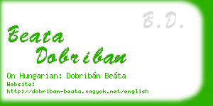 beata dobriban business card